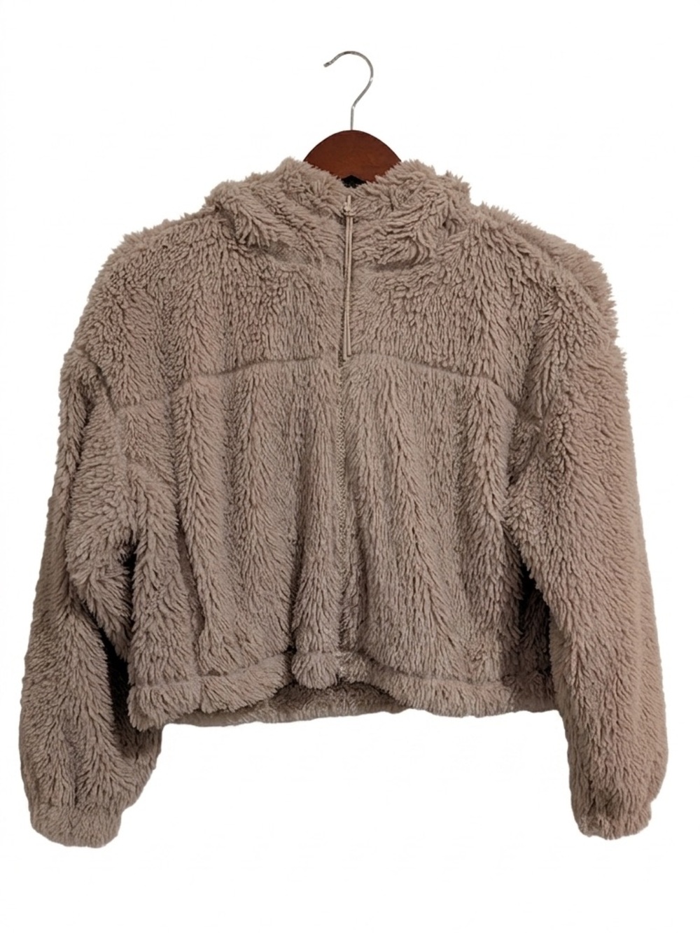 BDG Soft Cream Faux Fur Zip Jacket